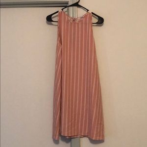 Peach with white stripes dress